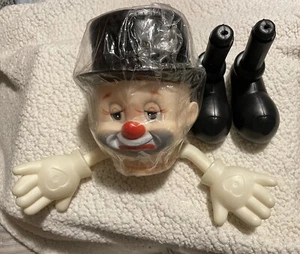 Vintage 6" Hobo Clown Doll Head Hong Kong Retro 80s NEW OLD STOCK Doll Making - Picture 1 of 12
