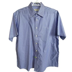 Orvis Short Sleeve Button Down Blue White Gingham Plaid Men's Size XL Shirt - Picture 1 of 7