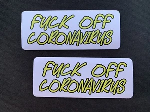 (2) Fudge off Corona pandemia 19 adesivi slap decal finestra qualità vinile - Foto 1 di 3