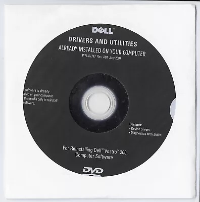 Dell Drivers And Utilities DVD, For Dell Vostro 200, JN747, Rev.A01, July 2007 - Image 1 of 2