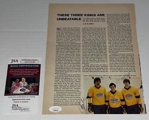 Marcel Dionne, Charlie Simmer & Dave Taylor LA Kings signed Magazine Page JSA - Picture 1 of 2