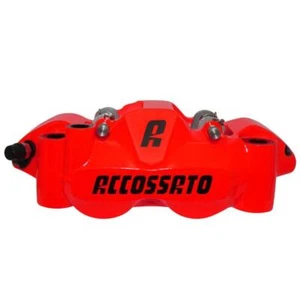 Pinza freno sinistra radiale rossa fluo Accossato forgiata 108mm pastiglie OR - Imagen 1 de 7