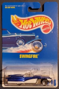 Vintage 1991 Hot Wheels Swingfire #214 Blue Card - Picture 1 of 5