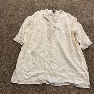 Top Jessica London in lino bianco, stile peplo senza maniche, con volant, donna taglia 20 - Foto 1 di 5