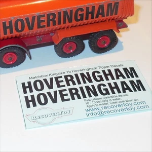 Matchbox Lesney King Size K  1b Foden Hoveringham Tipper Truck Decal Set - Picture 1 of 5