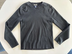 Mens Vintage Polo Jeans Company Ribbed Sweater Sz M Black Vneck Ralph Lauren - Picture 1 of 5