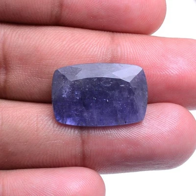 16.90 Cts Natural Tanzanite Vibrant Blue Cushion Cut Certified Loose Gemstone - Image 1 of 4