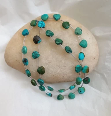 CUENTAS BRIOLETTE TRIANGULARES FACETADAS HUBEI TURUOISE 7-8 MM - 15" - 5342E Foto 1 de 3