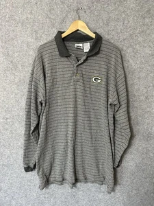Vintage Green Bay Packers Langarm Poloshirt Herren XL The Edge gesticktes Logo - Bild 1 von 10