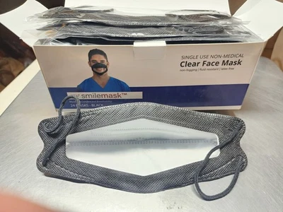 Black Transparent Face Mask/Non-Medical/Non-Toxic/Latex-free/Non-fogging/"As-Is" - Image 1 of 4
