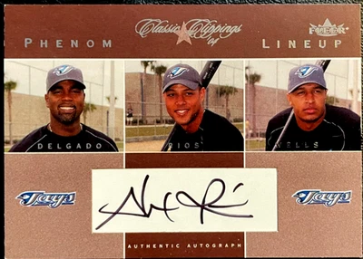 2004 Fleer 经典剪报 Phenom 系列 Alexis Rios 签名 SP #58/99 Blue Jays — 第 1/2 张图片