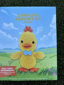 NEW Complete Crochet Kit Easter Spring Chick Intermediate Level 5”x7”x3” - Picture 1 of 5