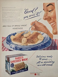 National Biscuit Co. Nabisco 1945 cereal de trigo triturado anuncio de colección  - Imagen 1 de 1