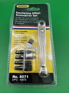 NEW General Ratcheting Offset Screwdriver Set # 8071 Free Shipping - Picture 1 of 2