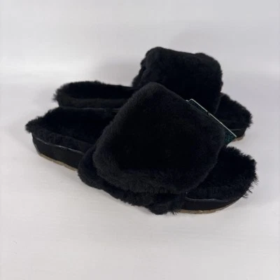 EMU AUSTRALIA Fluffy Slippers Women’s Sz 10 / Men’s Sz 9 Slip On Flip Flops NEW - Image 1 of 4