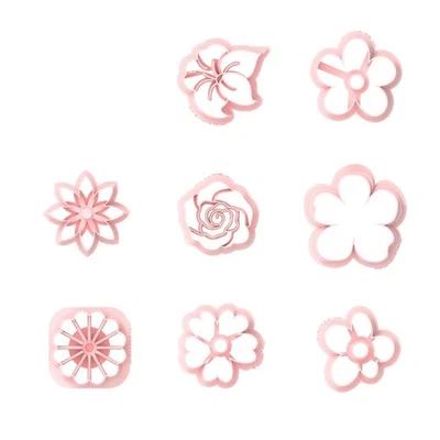 Pack of 8 Flower Shape plastic Earring Molds for Polymer Clay Jewelry Crafting - Image 1 of 4