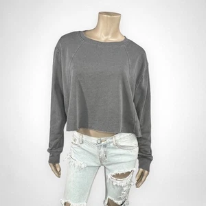 AERO Small Raw Edge grau Cropped Sweatshirt Freizeit - Bild 1 von 5