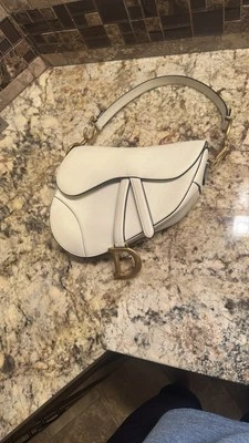 Dior White Saddle Bag - Image 1 of 4