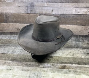Sombrero Rainier Foxfire Outback Trail Oilcloth, Gris Oscuro Pequeño Con Correa Western - Imagen 1 de 13