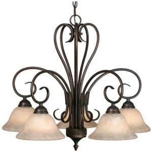 New Golden Lighting 8606-D5 RBZ-TEA Homestead 5 Light - Picture 1 of 3