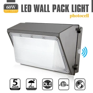 60W LED Wall Pack Light Dusk to Dawn 7200LM Commercial Outdoor Security Lighting - Picture 1 of 8