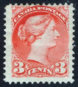 Canada Sc 37 Orange Red 3¢ 1870 Hinge Remnant Full Original Gum Nice! - Picture 1 of 1