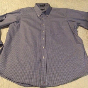 Hathaway Mens Shirt Size 17 1/2 -34 Button Up Long Sleeve - Picture 1 of 4