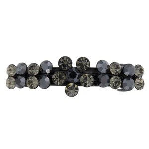 Luxury Classic Flower Art Hair Metal Barrette Clasp Clip Black Austrian crystal - Picture 1 of 6