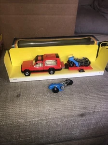 Vintage Corgi Gift Set 25 Matra Rancho with Motorcycles boxed Set 1980s + Spare - Picture 1 of 11
