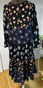 Malley Too Girls Size 14 Rayon Multicolor Floral Boho Long Sleeve Dress - Picture 1 of 6