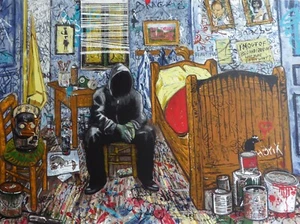 MR BRAINWASH Vincent Vandal 2023 HAND EMBELLISHED SIGNED Silkscreen XXL Graffiti - Picture 1 of 11