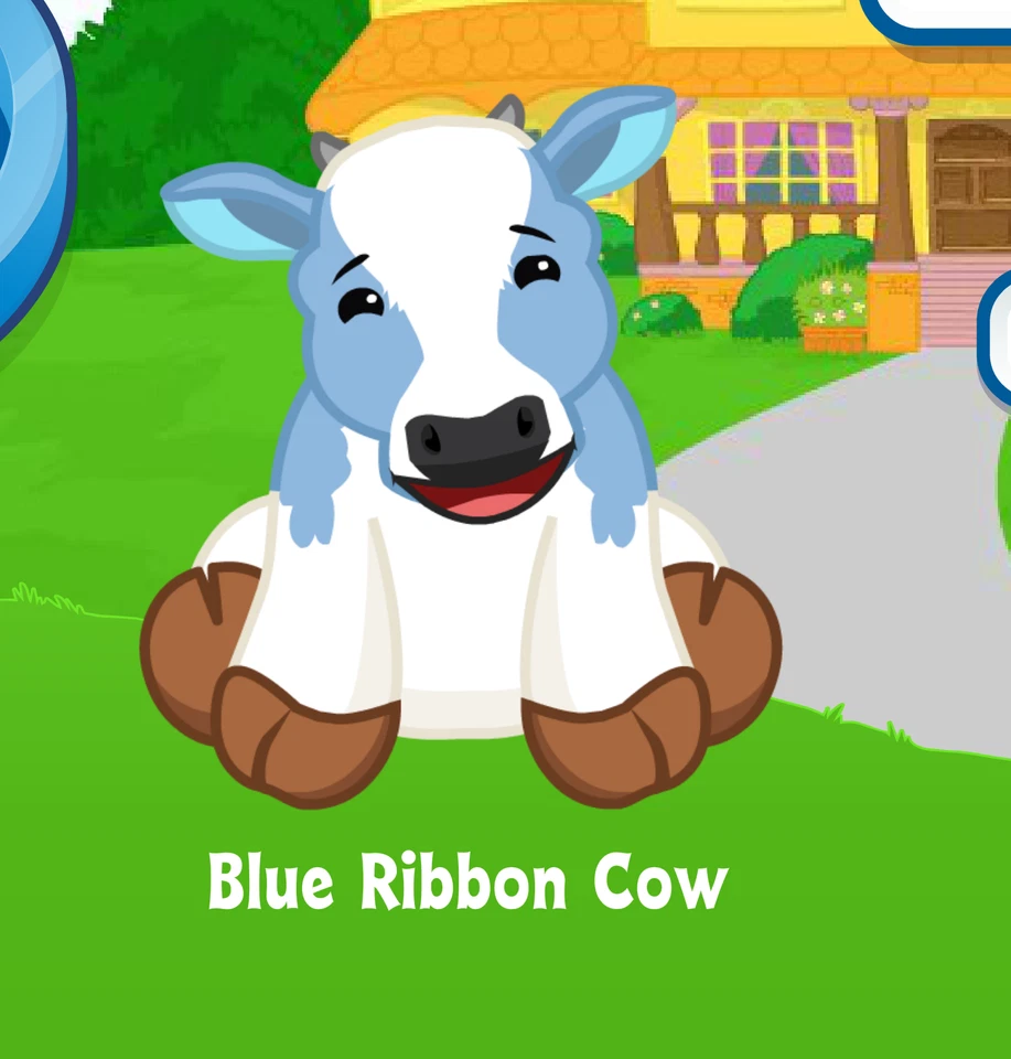 Webkinz Blue Ribbon Cow Virtual Pet Adoption Code Only Messaged Webkinz Cow Code - Image 1 of 1