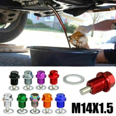 M14 x1.5mm Magnetic Auto Car Parts Engine Oil Nut Screw Bolt Sump Drain Plug Kit - Image 1 of 4