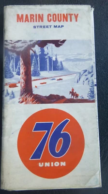 1960 Marin County California  road map Union 76 oil gas Navato - Image 1 of 4