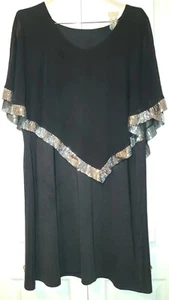 Vestido para mujer talla grande talla 4XL poliéster manga corta ribete de lentejuelas - Imagen 1 de 6