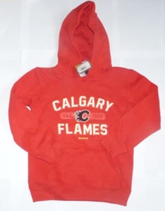NEW NHL Calgary Flames Ice Hockey Hoodie Hooded Sweatshirt Youth Boys S 8 33QU - Picture 1 of 1
