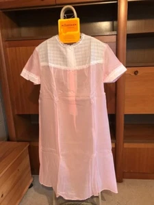 Charmor Kurzarm-Nachthemd - rosa mit weiß - Knopfleiste - 100% Baumwolle neu - Bild 1 von 4