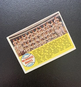 1958 TOPPS MILWAUKEE BRAVES TEAM Numerical Checklist #377 Baseball Card ERROR - Picture 1 of 3
