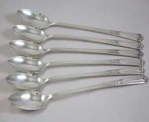 Vintage Lenox Silverplate 1933 by Wallace Silver Deerfield Iced Tea Spoons 6 - Picture 1 of 9