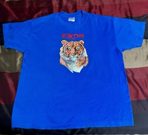 Vintage Large T-Shirt EXXON Oil Tiger Volunteer Involvement Program Greenspoint - Picture 1 of 6