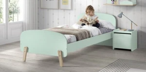 Set Kinderbett Lattenrost Nachtkonsole 90x200 Kindermöbel Kinderzimmer Bett mint - Bild 1 von 4