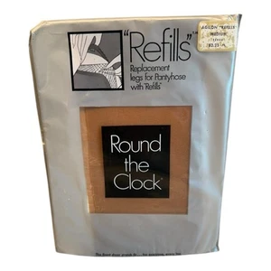 Vintage Round The Clock Agilon “Refills” Sheer Stretch Stockings Medium Tango - Picture 1 of 2