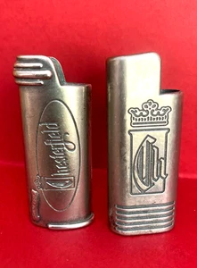 CHESTERFIELD SOLID METAL LIGHTER  BIC & CRIKET HOLDER FUNDAS MECHERO - Picture 1 of 11