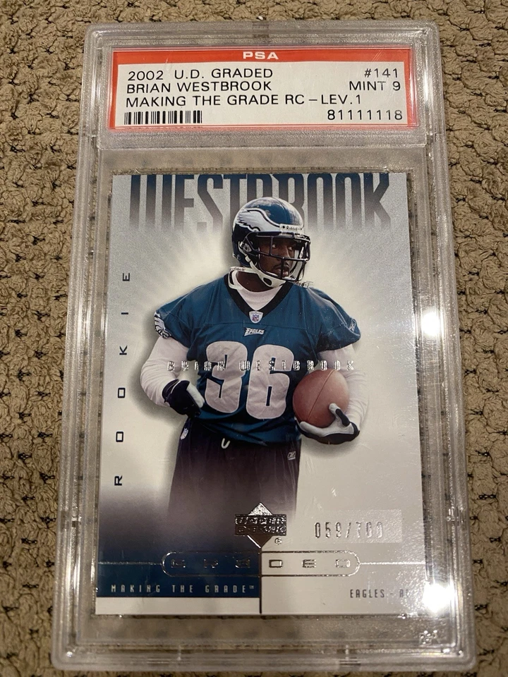 2002 Upper Deck Graded - Making the Grade Brian Westbrook #141 059/700 (RC) - Image 1 of 4