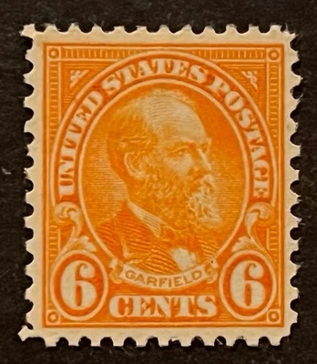 Sellos de viaje: estampillas de Estados Unidos de 1927 Scott # 638, Garfield, 6c, como nuevas, sin usar, Og Foto 1 de 4