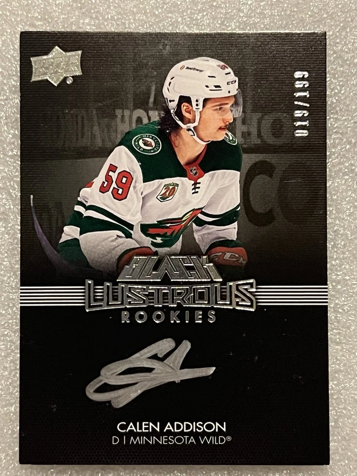 2021 UD Black Lustrous Rookies Auto /199 Calen Addison  #LRS-CA Minnesota - Image 1 of 2