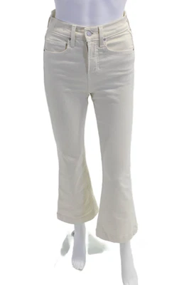 Veronica Beard Womens Cotton Zip Button Lined Boot Cut Jeans White Size EUR 25 - Image 1 of 4