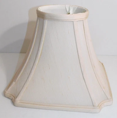 Campana Cuadrada Esquina Invertida Lámpara Pantalla Diseño Real Estilo 11.5" X 8.75" Marfil Foto 1 de 4