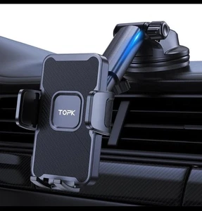 TOPK Car Phone Mount Super Stable Phone Holder for Car Dashboard/Windscreen - Picture 1 of 14
