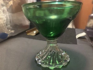 Boopie By Anchor Hocking, Forest Green Sherbet, 4" Tall 3.75" Across Top Vintage - Picture 1 of 8